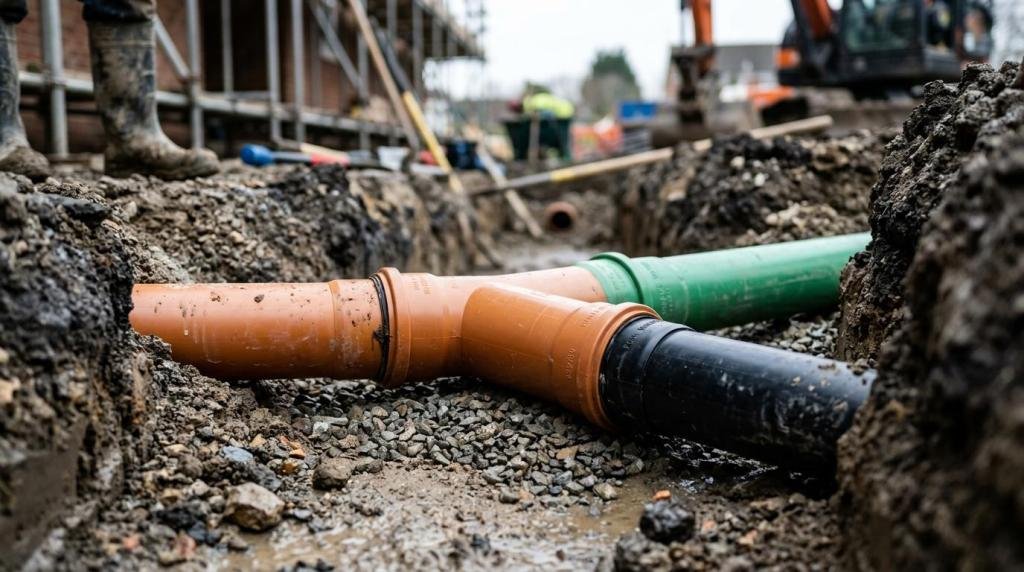 new drain installation